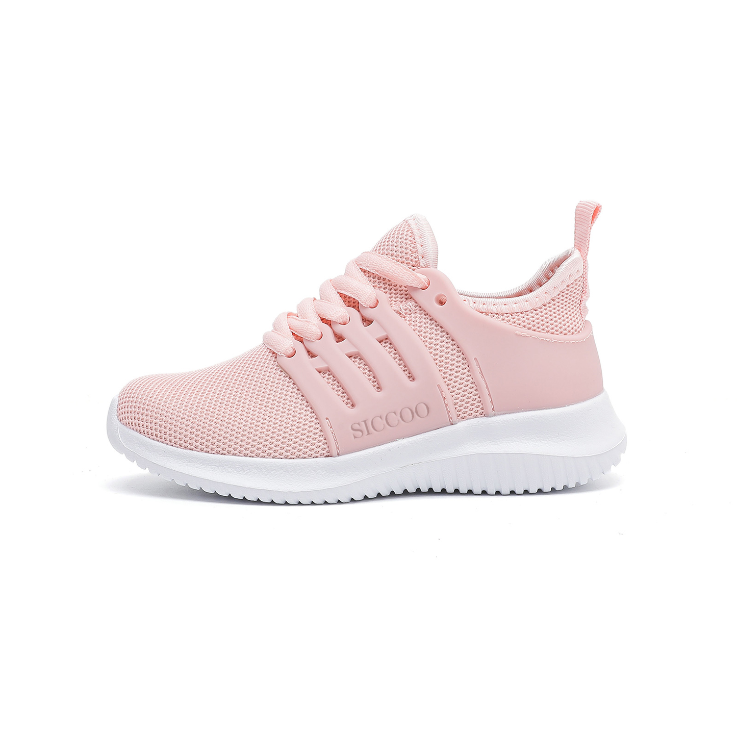SICCOO Girls Lightweight Lace‑Up Sneakers, Running Walking Tennis Sports Shoes for Toddler / Little Kid